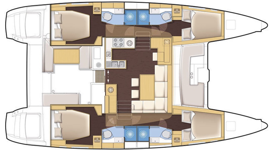 Lagoon 450 deck plan