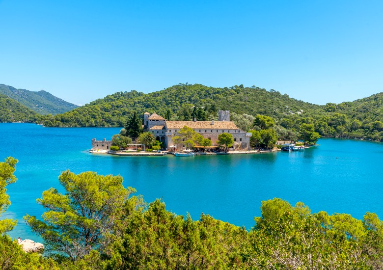 Saint Mary Monastery in Mljet saltwater lake